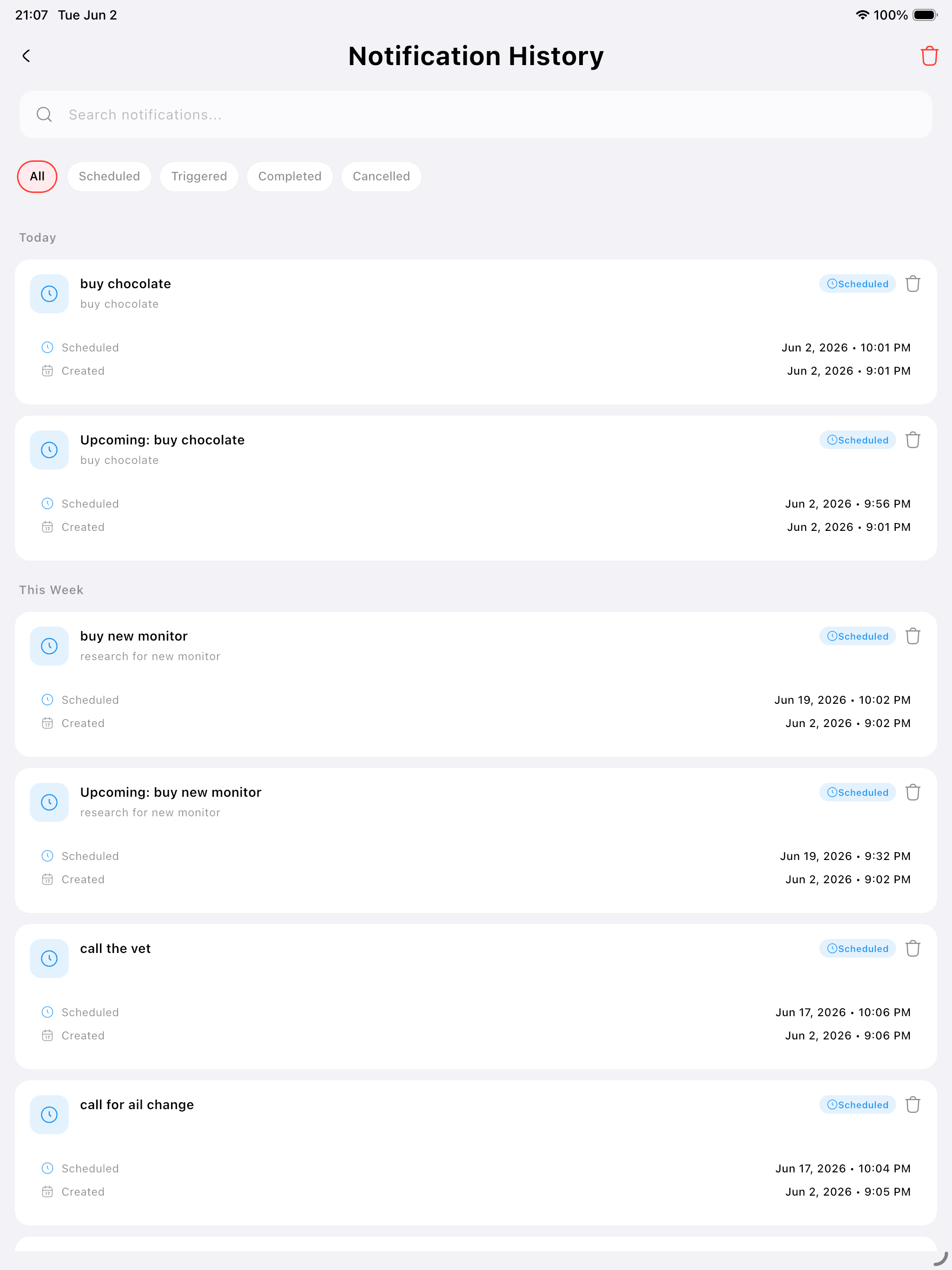 fabe notifications on iPad