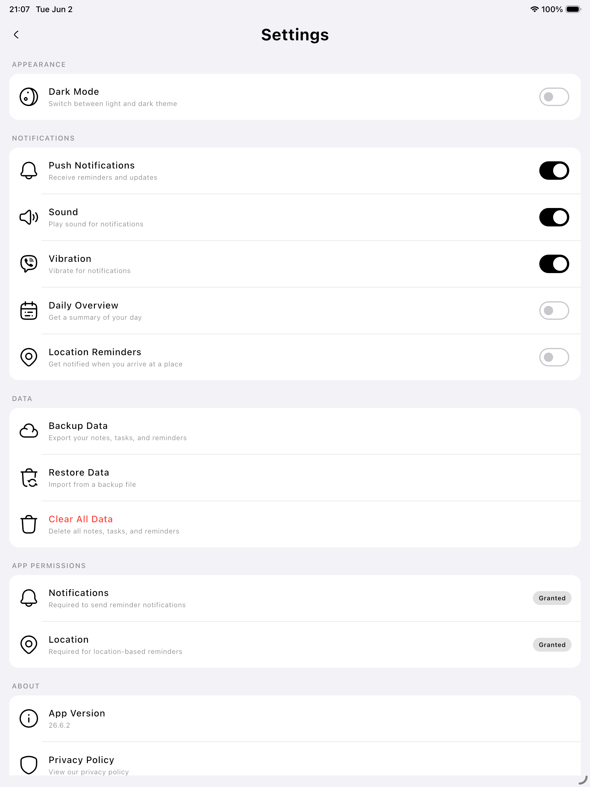 fabe settings on iPad