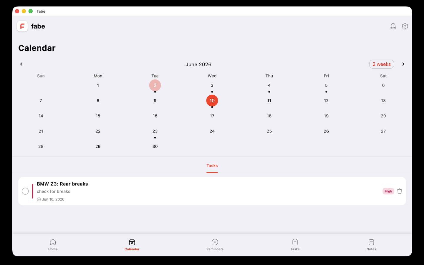 fabe calendar on Mac
