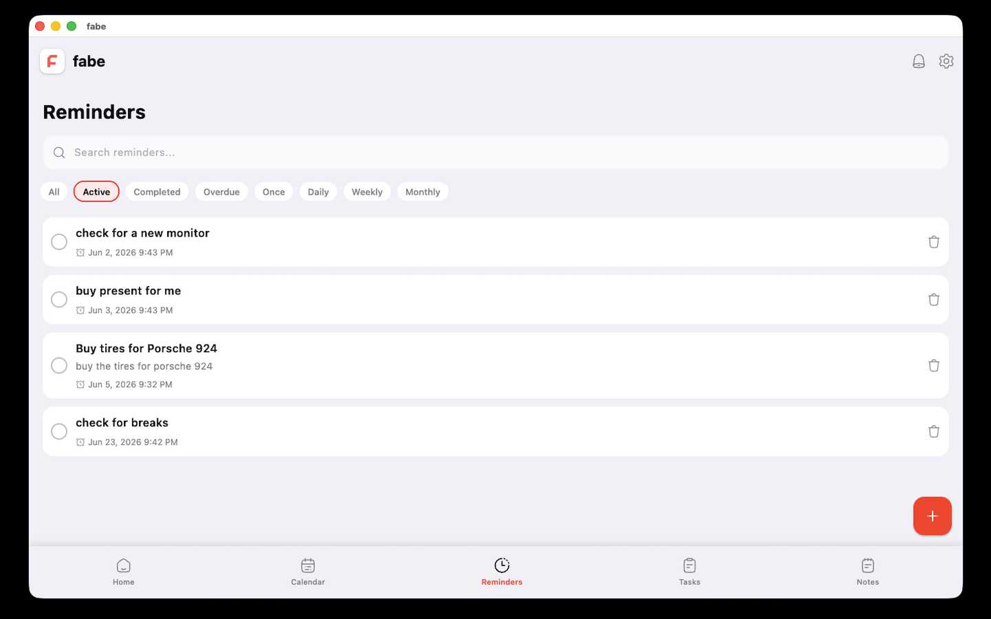 fabe reminders on Mac