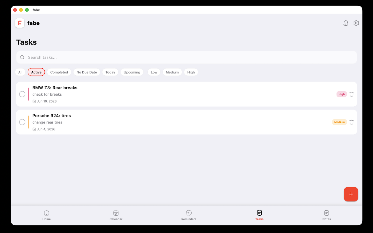 fabe tasks on Mac